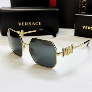 NWT Versace VE2248 - 100287 Black Gold Sunglasses